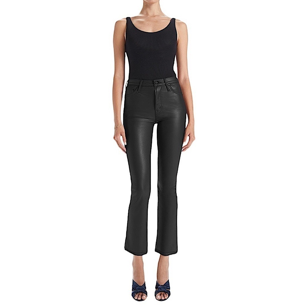Mother women’s the insider ankle faux leather pants size 28 high waist black